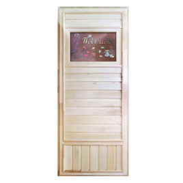 DoorWood Вагонка эконом 750х1850 мм, со стеклом Дженифер, деревянная