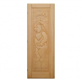DoorWood Медведь 700х1900 мм, кавказская липа, деревянная