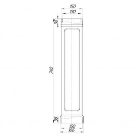 Стартовый дымоход Атмосфера D130 L740, черный